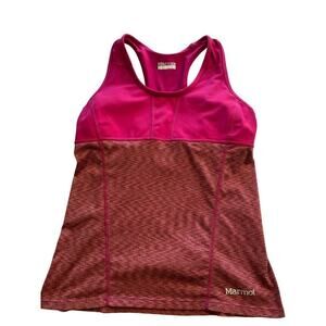 Marmot activewear Tank top Womens XS Workout Yoga Gym built in bra maroon